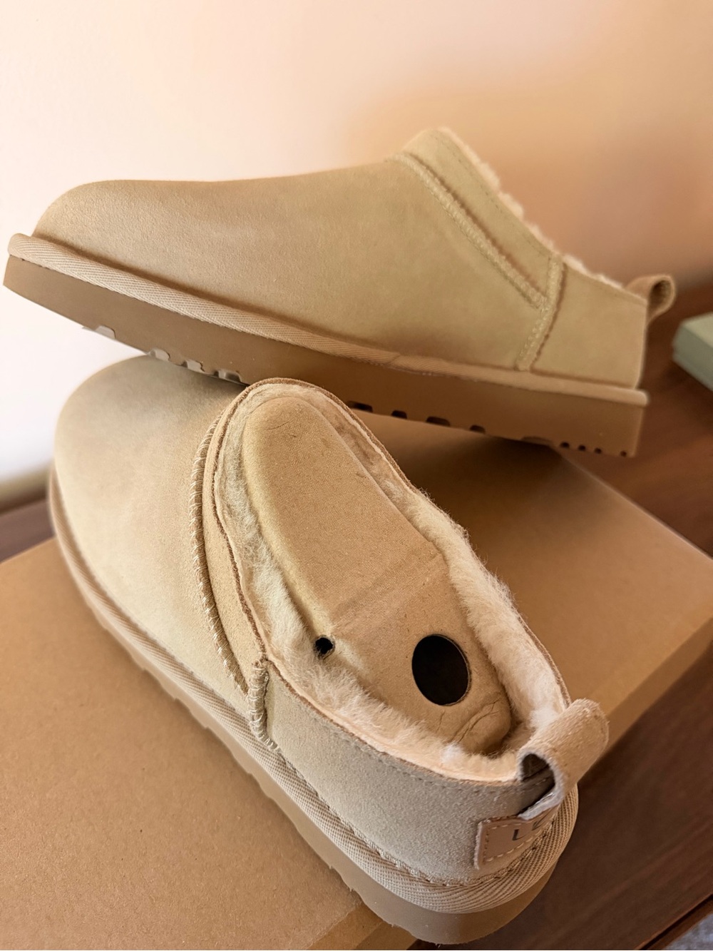 UGG Classic Micro Genuine slip-ons Sand sz 8